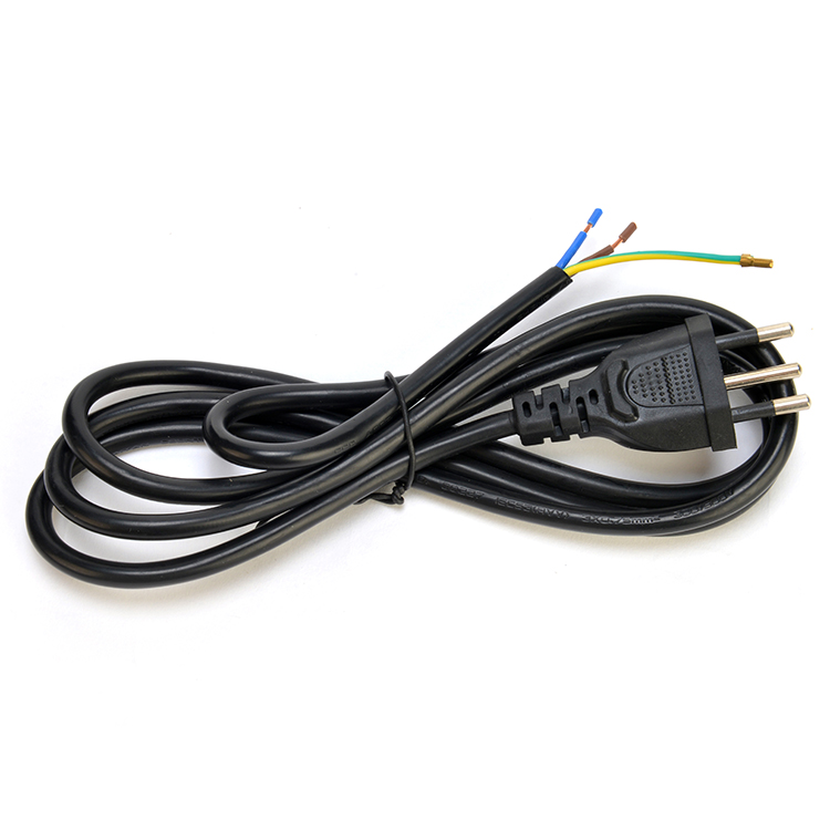 Oxygen Free Bared Stranded Copper Conductor 16A/250V VDE H05VV-F PVC Cable with EU Plug Power Cord