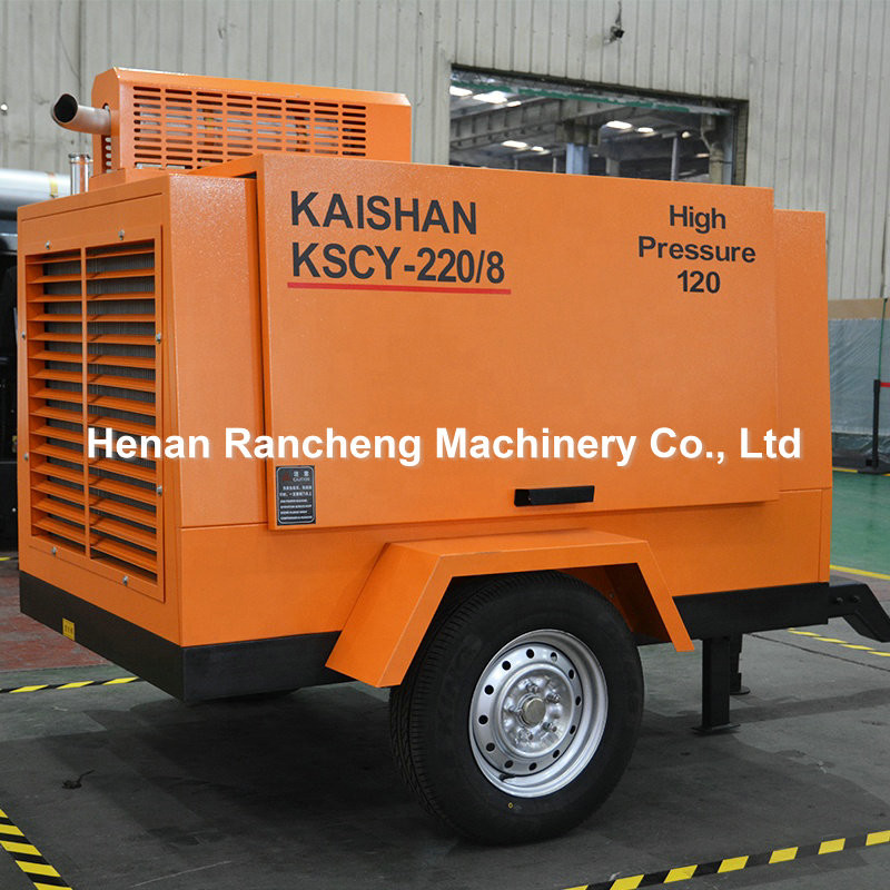 Portable Diesel Driven Air Compressor 55KW Engine 8bar Work Pressure For Drilling
