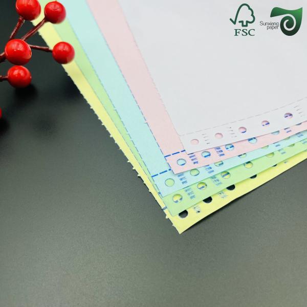 FSC 50GSM 80GSM Carbonless Copy Paper Roll With Black Blue Imaging 44cm 65cm Widths