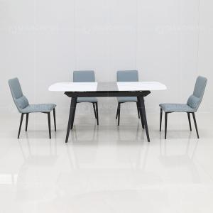 China 1.3CBM SS Steel Furniture White Sintered Stone Surface For 6 Person wholesale