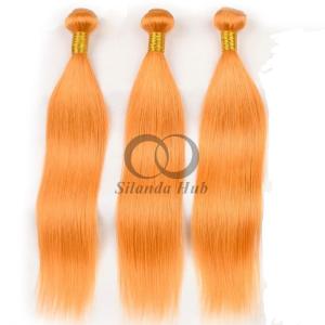China Orange Straight Remy Human Hair Bundles Sew In Weave Bundles Brazilian Bundle Deals wholesale