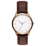 Mineral Crystal Mens Stainless Steel Watches With Italy Calf Leather Strap