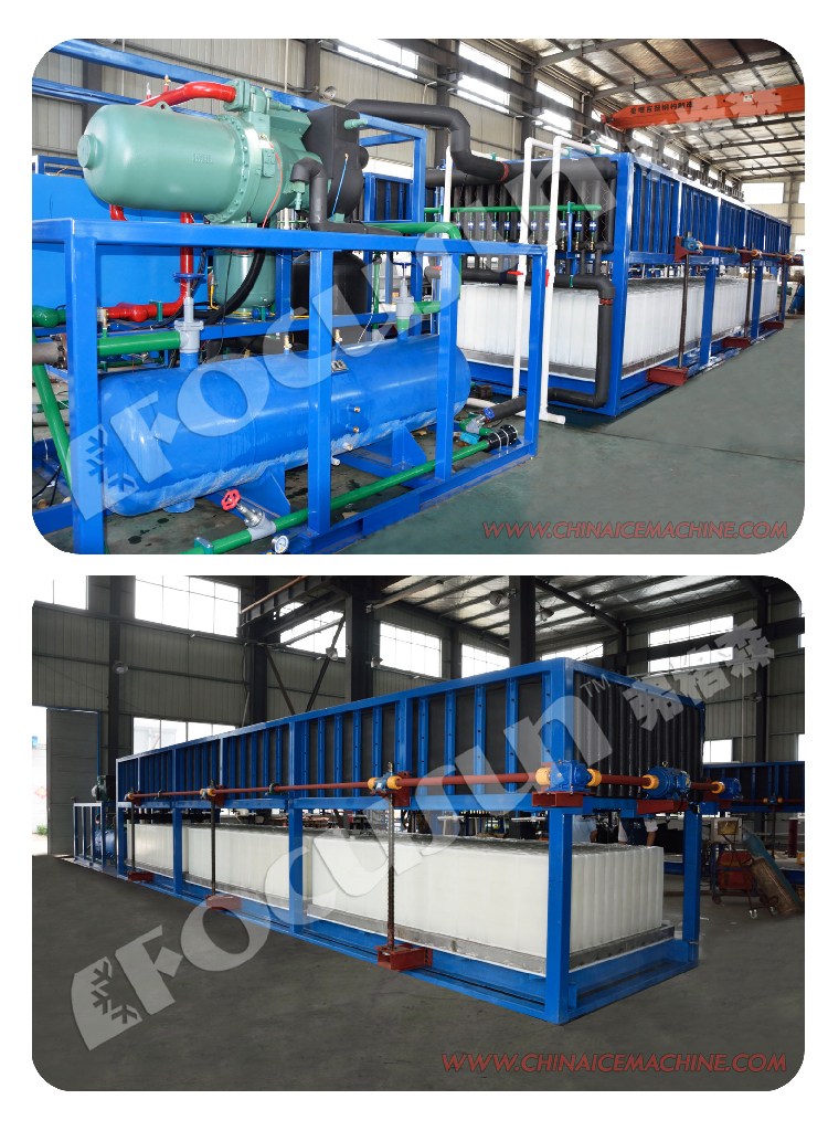 Customized Bar Size Industrial Ice Maker Machine Producing 30 Tons per Day Efficiency