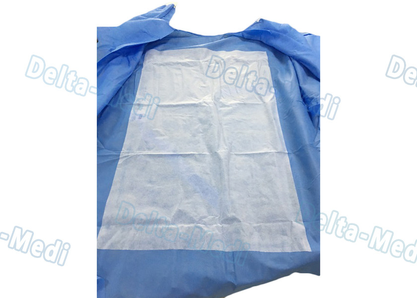 Soft Disposable Protective Gowns , SMS Disposable Medical Gowns With 2 Waist Tie On / Neck Tie On