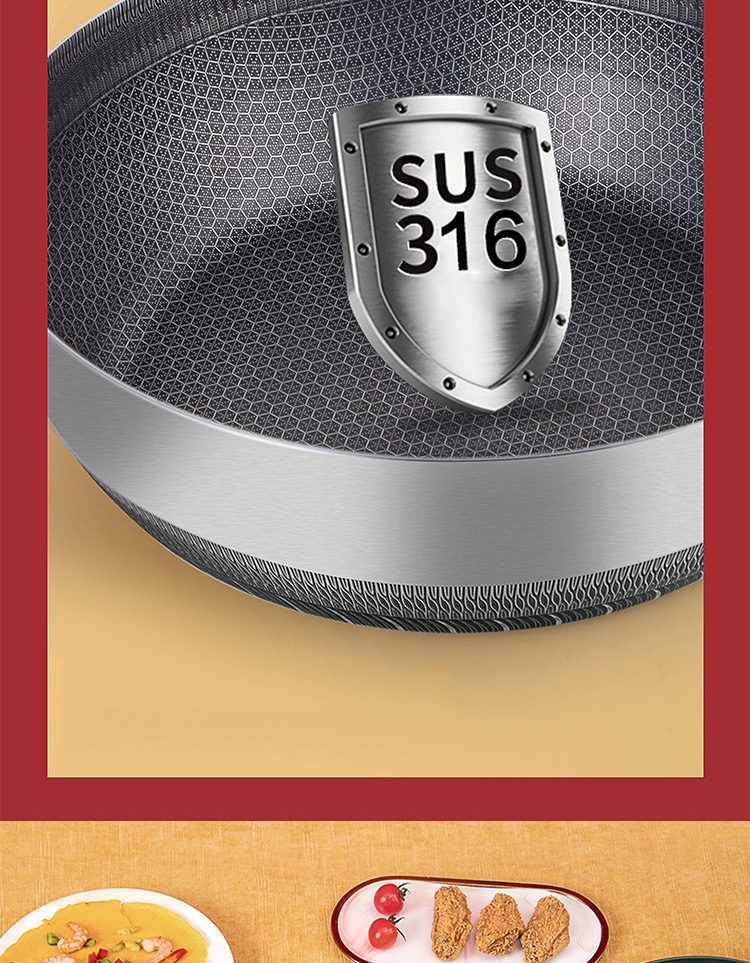 Factory Direct Sale Silver Triply Stainless Steel Induction Cooker Fry Pan Nonstick Frying Pans