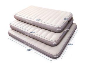 China Custom Size Travel Inflatable Bed CE / ISO Certification Flocking PVC Material wholesale