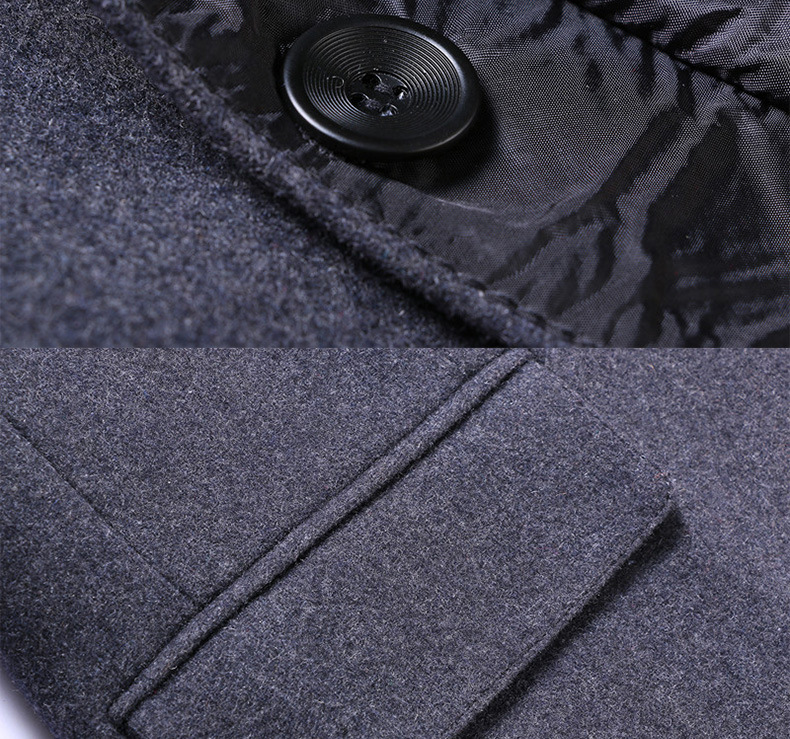 Wholesale Long Overcoat Single Windbreak Jacket Utility Trench Breasted Chaqueta Hombre Solid Color Men Coat