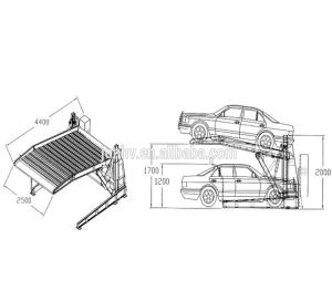 China 2700kg Two Post Car Parking Lift , Garage Car Storage Lift Total Width 2574mm wholesale
