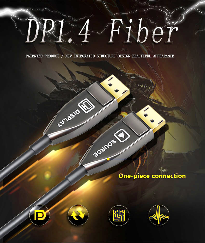 32AWG 4Gbps 8K DP1.4 Display Port Cable 7680X4320 HD Resolution For Monitor 2M