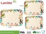 FDA Pass Hand drawn watercolored flowers birds Disposable Eco-friendly Bamboo
