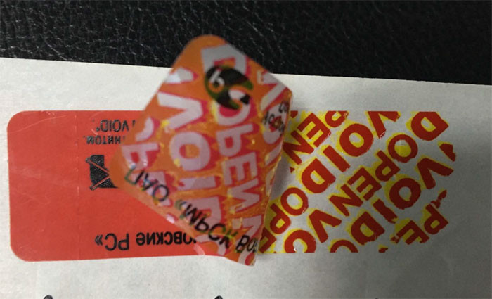 Tamper Evident Void Security Seal Label Sticker , White Tamper Evident Void Label