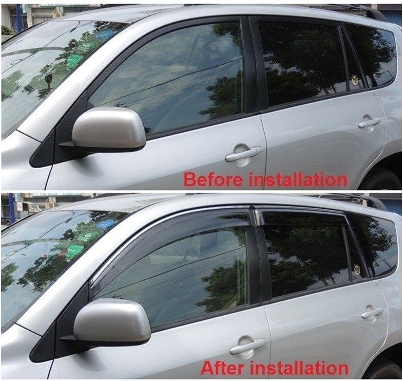 Hyundai Tucson Auto Spare Parts Injection Molding Window Visors With Trim Stripe