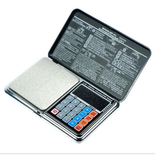 0.01g High Accuracy Jewelry Scale with Counting Function Blue Screen Display and Clock Temperature Digital Pocket Scale