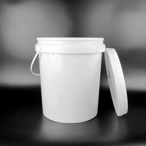 China Fertilizers Coatings Round Plastic Bucket 17kg With Lid And Handle wholesale