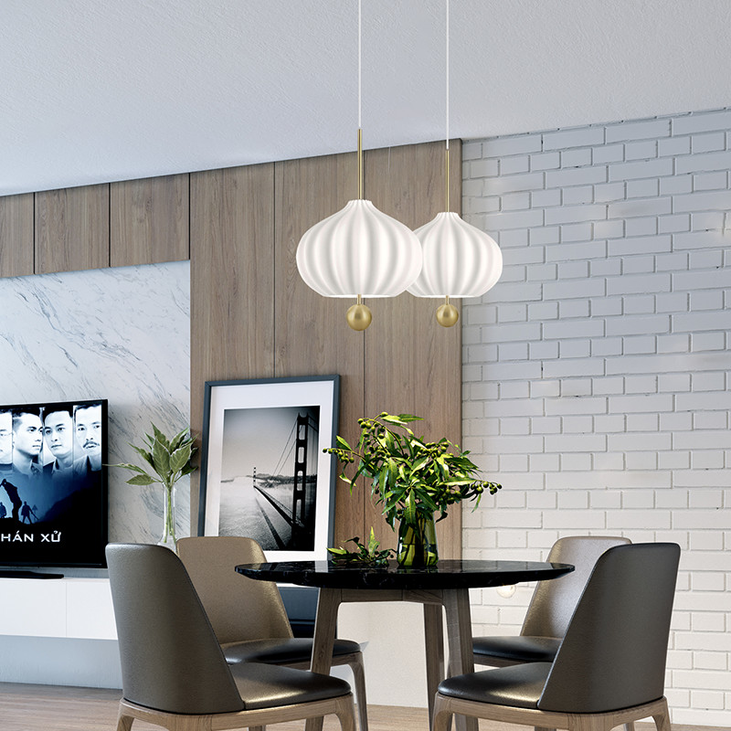 Modern white Pumpkin pendant light Restaurant Bar Loft Living Room Lilli Pendant Lamp(WH-GP-126)