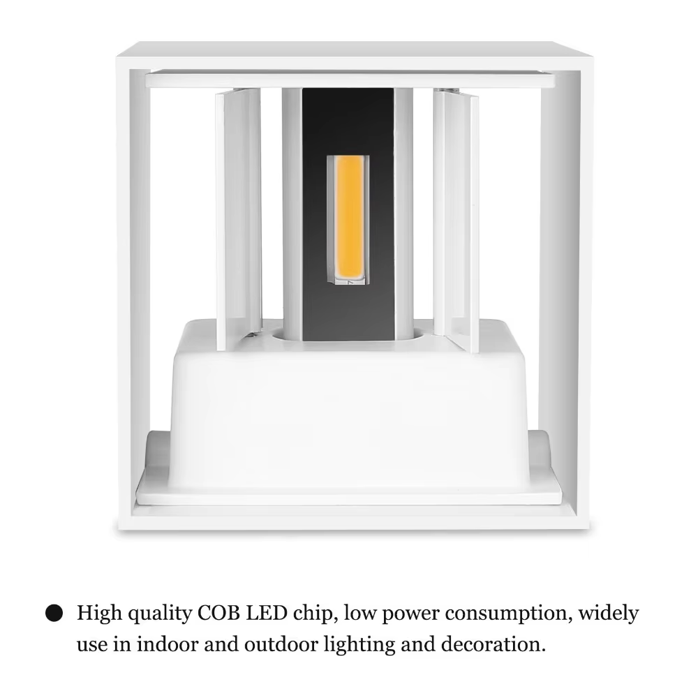 Outdoor Waterproof LED Wall Lamp Up And Down Aluminum Exterior Modern Cube Garden Light
