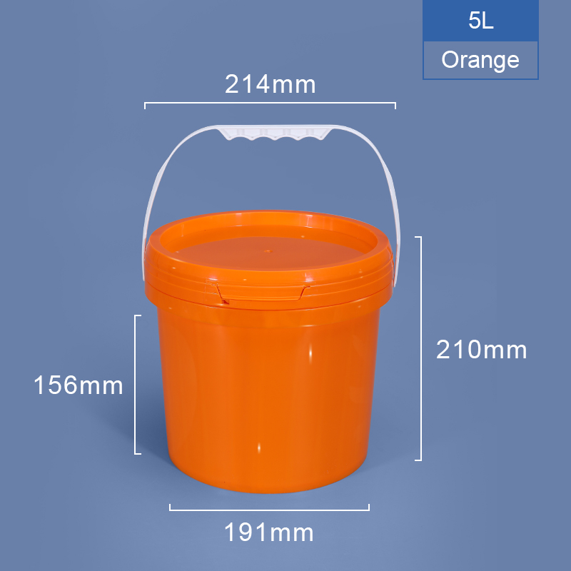 liquid fertilizer PP Round Plastic Bucket With Lid Handle Printing with Heat Transfer
