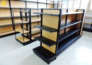 China Black Wire Grid Wood And Metal Shelves 630mm/900mm Length 30kg/ Layer Load wholesale