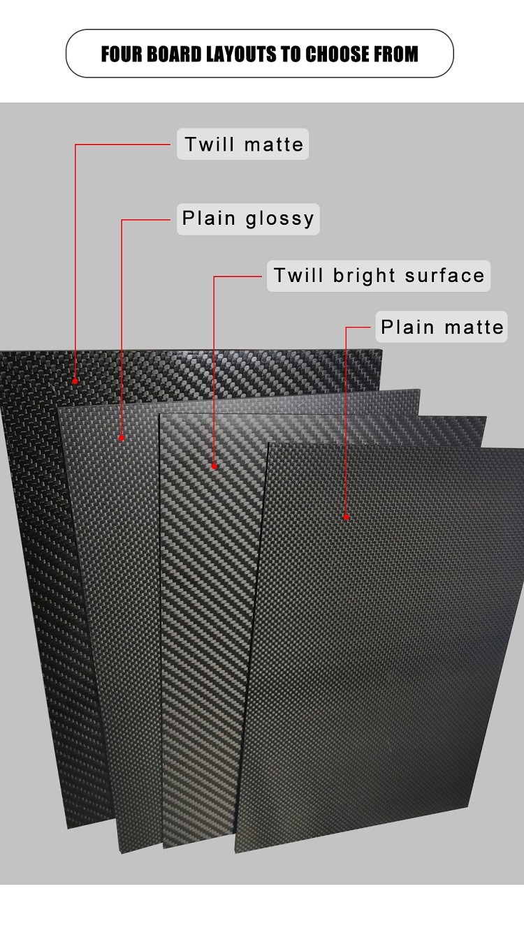 Glossy / Matte Twill Carbon Fiber Panels 400 X 500mm For Building