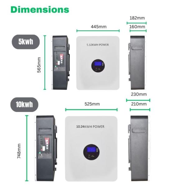 Safe 5KWH Lifepo4 Battery Wall Mounted Energy Storage Battery Space Saving