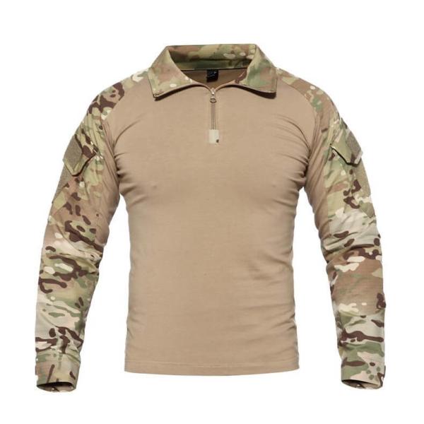 Long Sleeve Military T Shirts All Weather Defense Multi Pockets Without Limiting