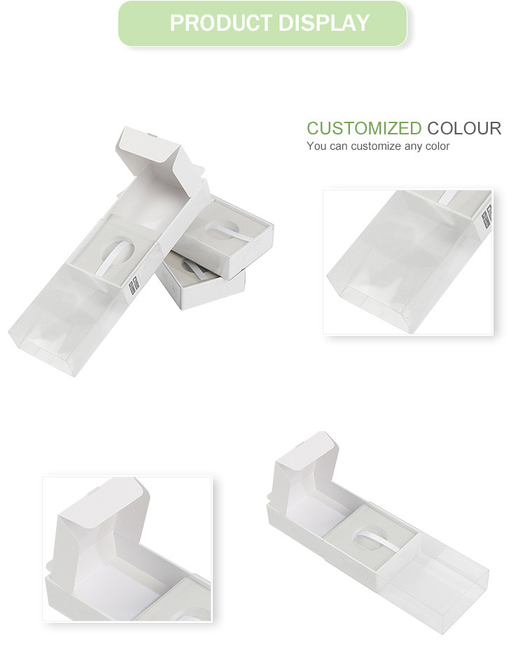 Cardboard Window Packaging Box With Transparent Lids Plastic Hooks