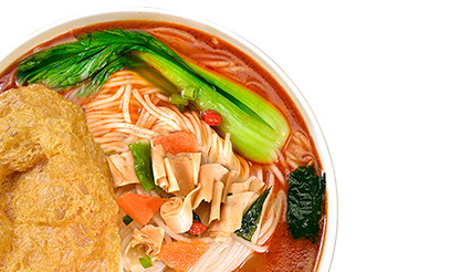 166g*12 Vegetarian Instant Noodles Hot Level Middle Spicy With Vinegar Ingredient