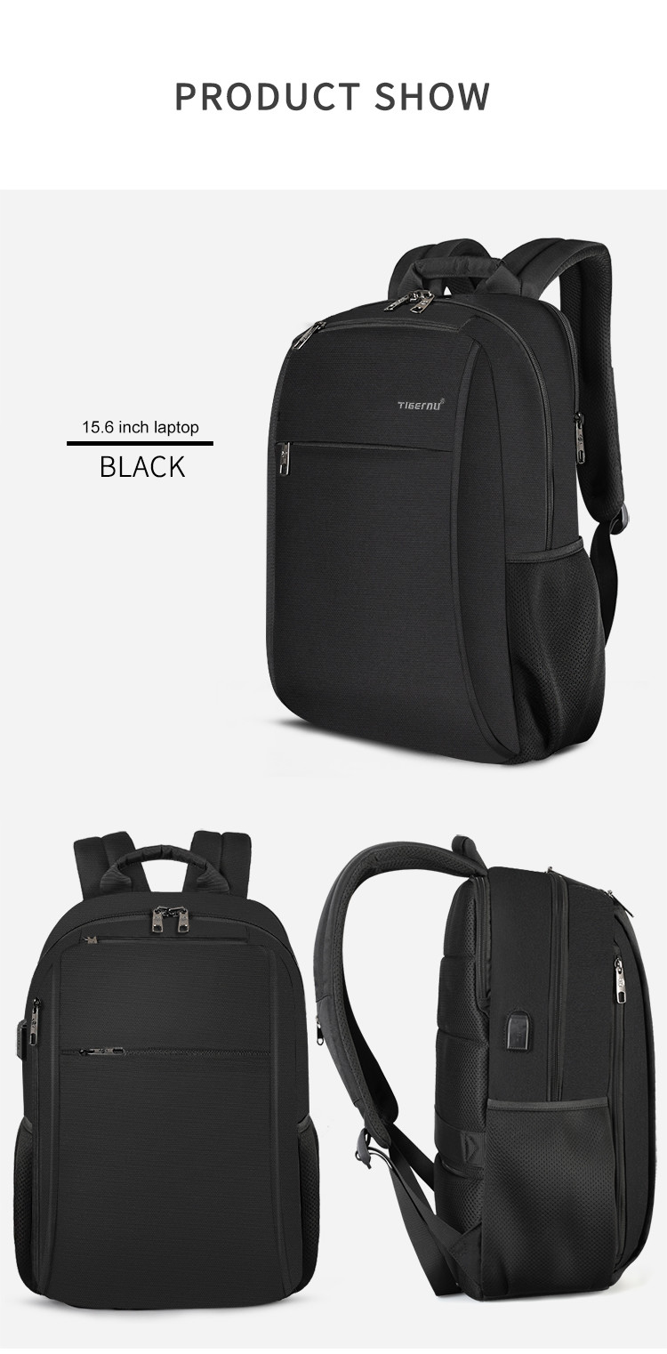 Anti Bacterial Theft Usb Charging Business Travel Backpacks 15.6 Inches