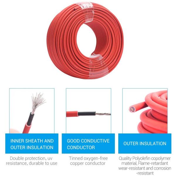 10 AWG 6mm2 XLPE Solar Cable 200m Roll Tinned Copper