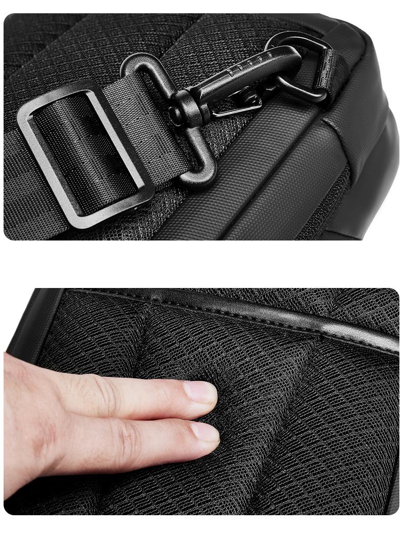 Custom Logo Polyester Mens Sling Bag Cross Body With Usb Charging