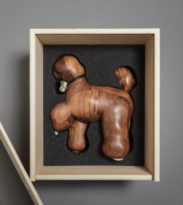 China Inspired Aesthetic Handmade Wooden Dolls Wood Dog Sculpture Spotless wholesale