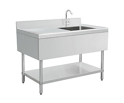 SS Commercial Catering Equipment , Heavy Duty Stainless Steel Prep Table Single Sink