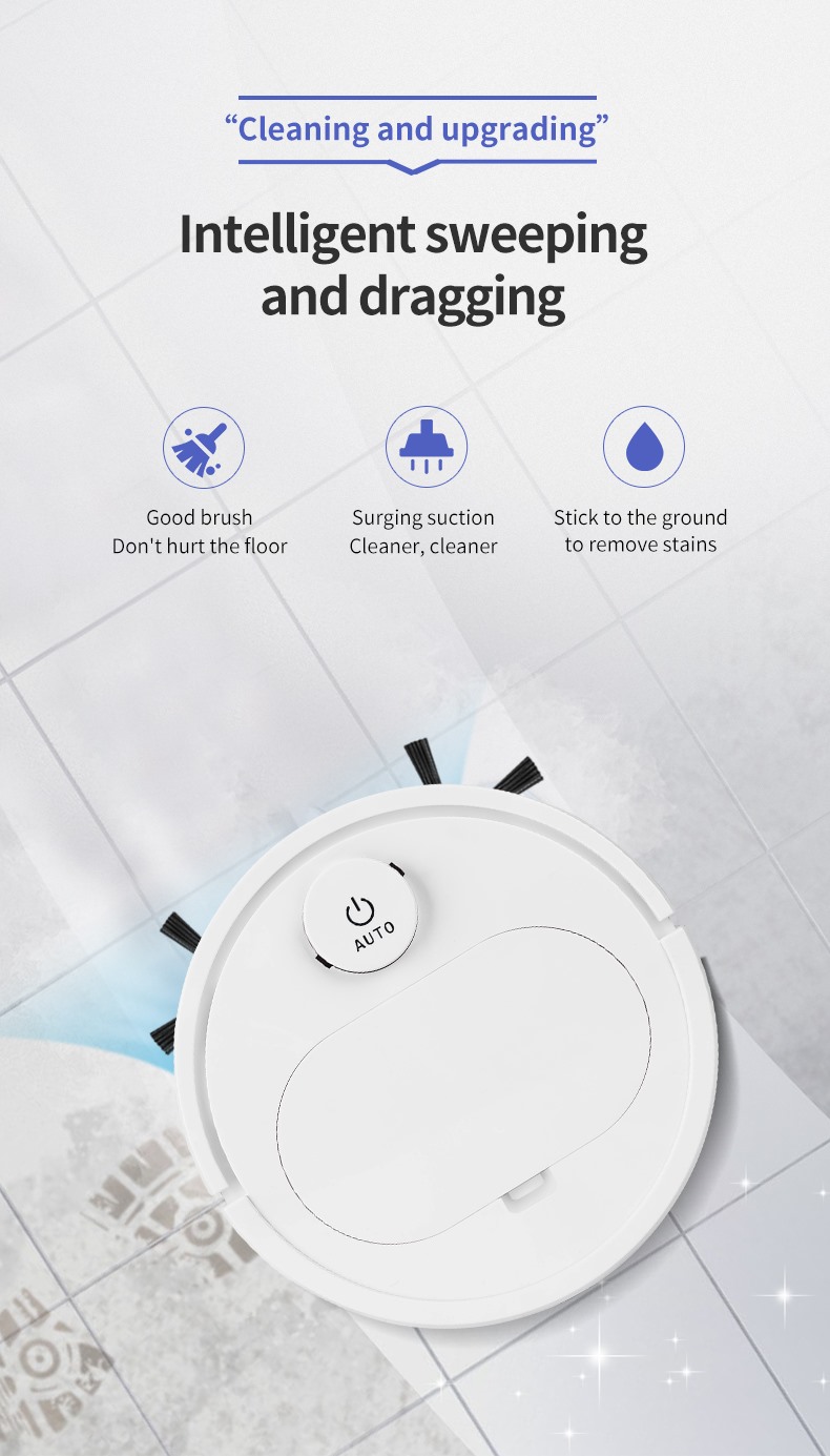 1000PA Vacuum Sweeping And Mopping Robot Intelligent Home Appliances