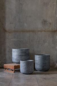 China 6inch Round Grey Plant Pots wholesale