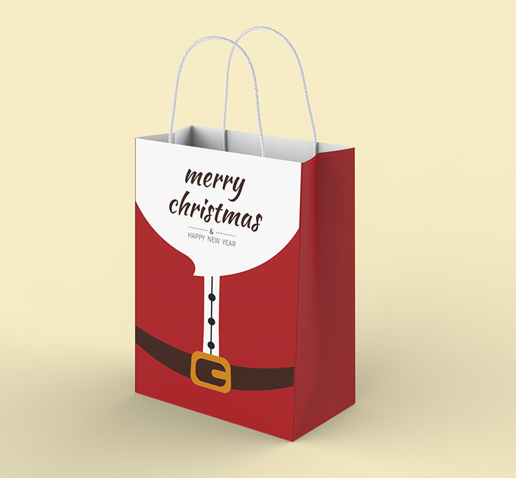 0.8-2mm Kraft Paper Shopping Bags With Handles 250/Bundle Customized Size
