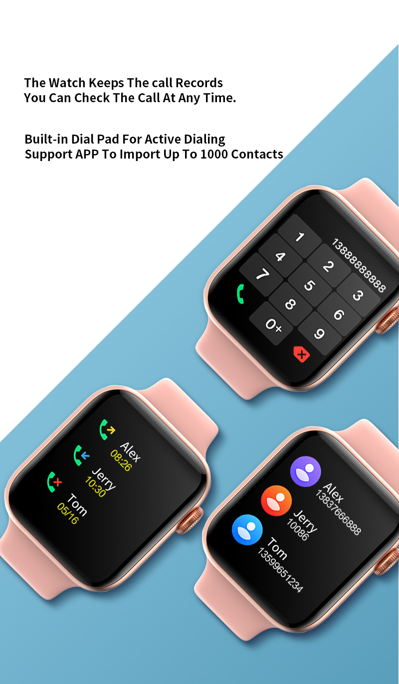 Elderly Full Touch SmartWatch 1.54inch Heart Rate Health Bracelet Health Monitoring Temperature