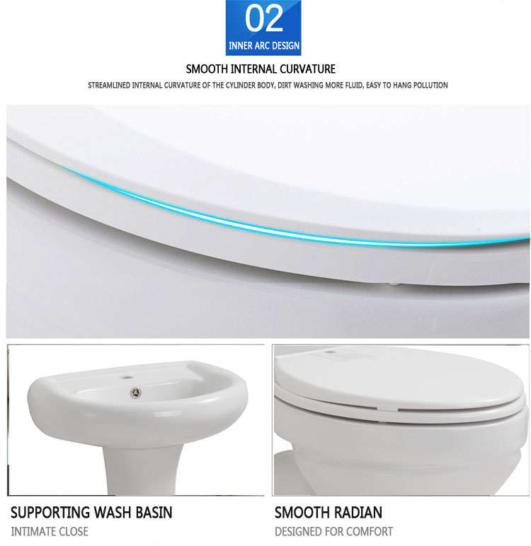 3L 6L Two Piece Wall Mounted Toilet Washdown Flush Wc Portable