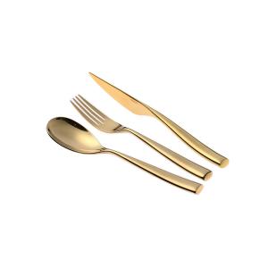 China Dishwasher Safe LFGB 304 Gold Stainless Steel Silverware Forks wholesale