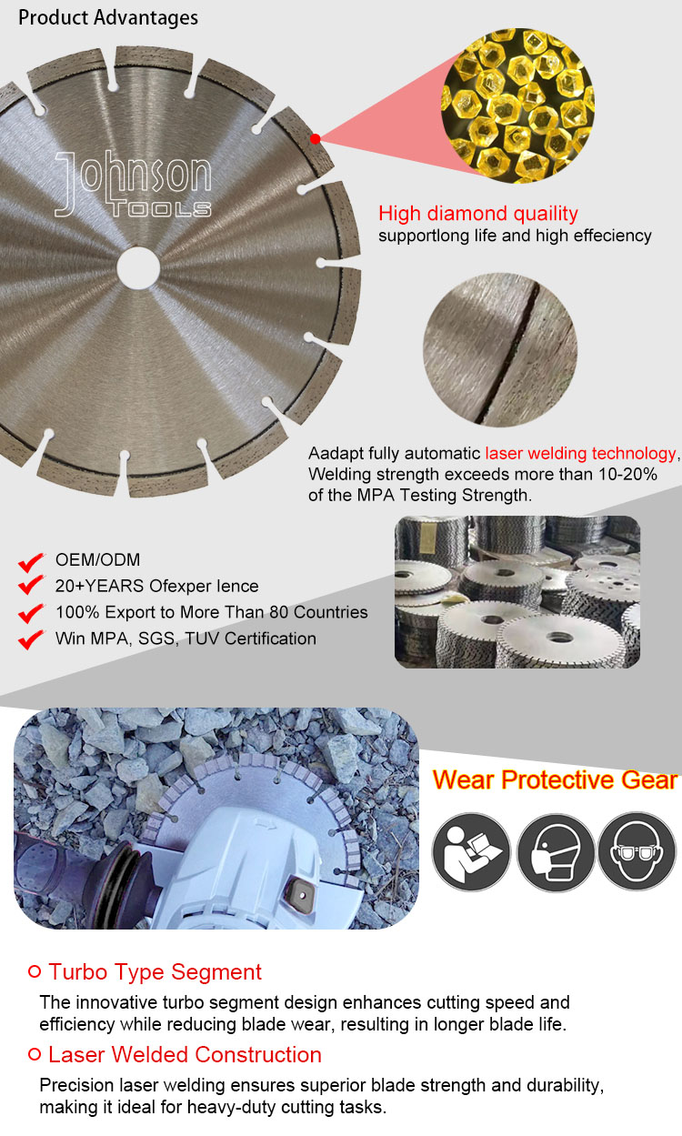105-600 Mm Diamond Cutting Disc Saw Blade For Granite Concrete Marble Masonry