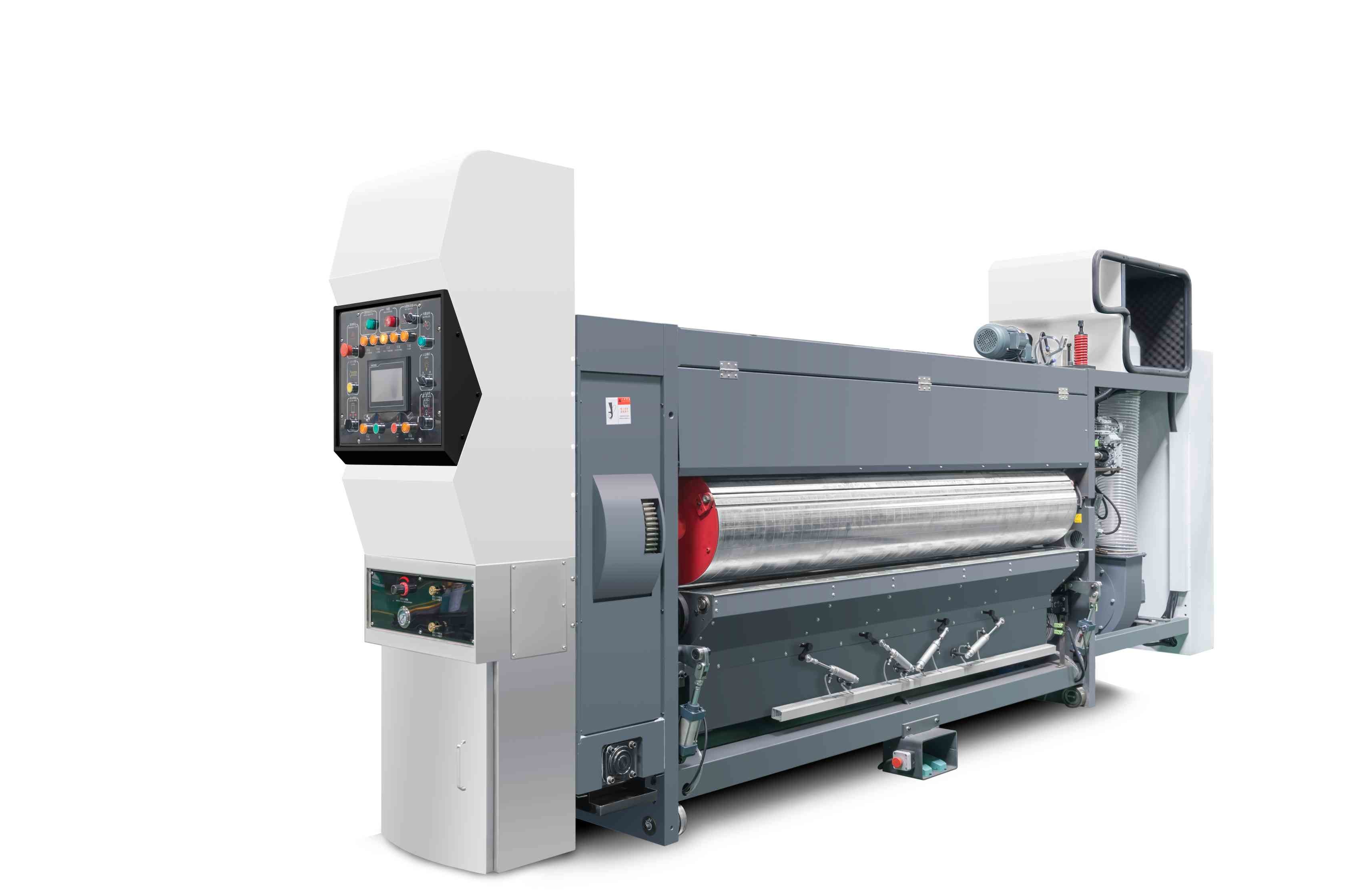 Lead Edge Vacuum Transfer 4 Color Printer Slotter Die Cutter Vibrator Stacker For Corrugated Cardboard