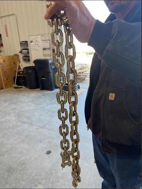 Standard 3/8"x 15 Links Zinc Yellow Plated Link Chain Grade 70 Chain with Double Clevis