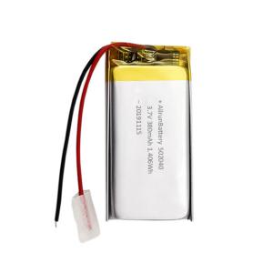 China Thin 3.7V 380mAh LiPo Battery Custom Li Ion Rechargeable Battery wholesale