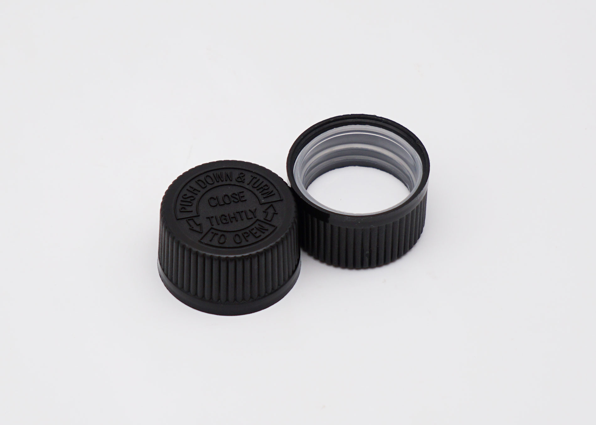 24mm PP Pressure Child Proof Bottle Caps Ribbed Surface Design