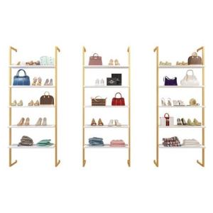 China Glass Retail Shoe Rack Display Cabinet Wall Mount Shelves Collectibles Gloss Black wholesale