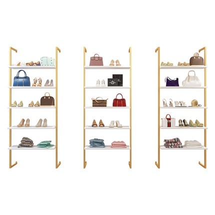 Glass Retail Shoe Rack Display Cabinet Wall Mount Shelves Collectibles Gloss