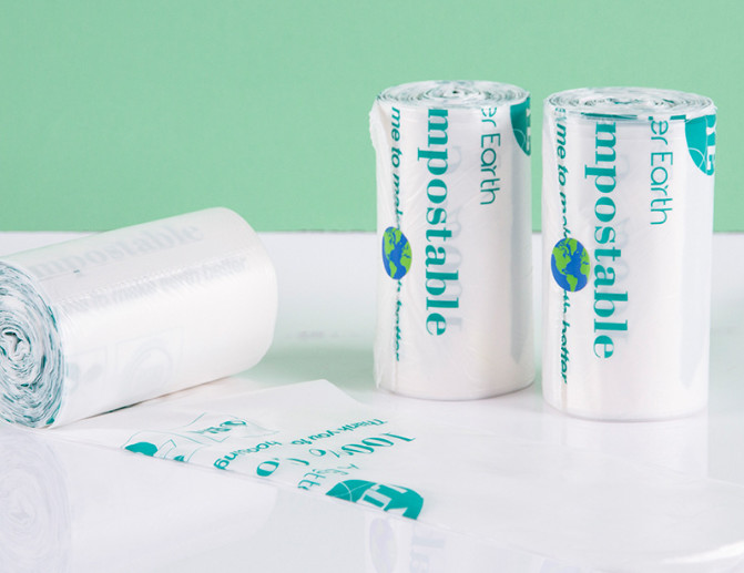 Transparent/Translucent/Colored Eco-Friendly Fully Biodegradable Even Roll Packaging Bag