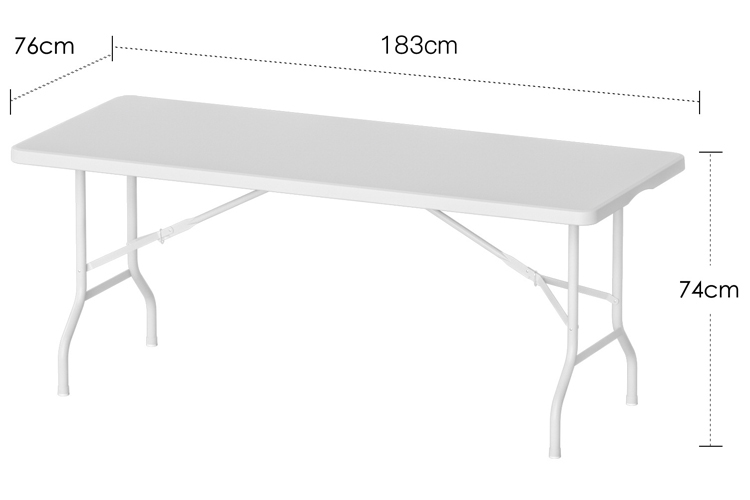 Modern Design Stock size Portable Plastic White Folding Banquet Table for Picnic Party