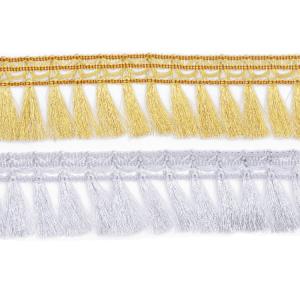 China 5cm Curtain Cushion Metallic Golden Tassel Fringe Trim wholesale