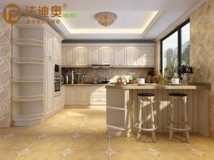 China Fadior Classic French Kitchen Cabinets With Elegant Curved Displays And Functional Island wholesale