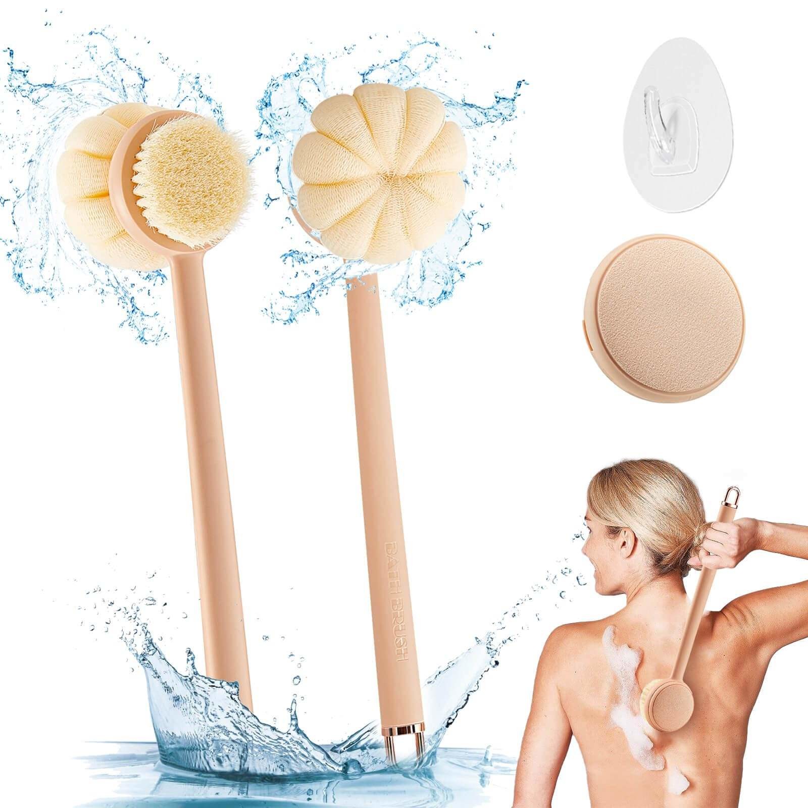 Three in One Massage and Deep Cleaning Exfoliating Shower Back Scrub Brush